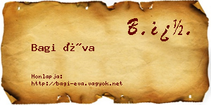 Bagi Éva névjegykártya